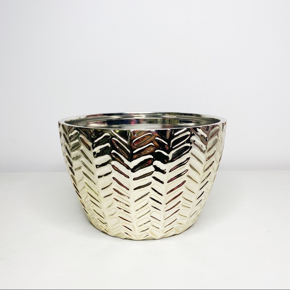 Silver Textured Decorative Bowl